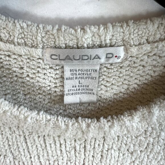 Claudia D. Pullover Sweater Women's L Grandma, Granny, Cottage, Fluffy Striped - Picture 2 of 6